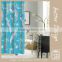 NEW DESIGN FAUX SILK FLOCKING SHOWER CURTAIN WITH ROLLER HOOKS READY MADE