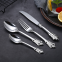 Elegant Royal 5 Star Hotel Mirror Polishing Metal Stainless Steel Silver Plated Wedding Cutlery Set