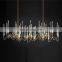 Iron Acrylic Golden Hanging Suspend Lamp Pendant Wave Chandelier for Dining Room Villa Hotel Bar Restaurant Decorative Lights