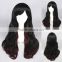 High Quality 65cm Medium Long Wave Black&Wine Red Color Mixed Lolita Synthetic Anime Wig Cosplay Party Wig