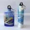 flat aluminium bottle with carabiner hook
