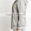 Long Sleeve Knit Cotton Snap Button Front Hoodies with Varsity Striped Hem
