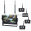 120m Open Transmitting Distance 4 Ways 2.4G Quad Wireless Monitor and Reverse Camera with IR and Audio for Truck