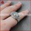 925 Sterling silver platinum druzy oval bezel set ring