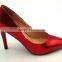 point toe thin high heels gold patent leather lady party shoes