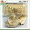ladies bag and shoes set 2016 new design wedge shoes low heel summer sandals