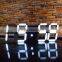 Hogift 3D Large Modern Design Digital Led Skeleton Wall Clock Timer 24/12 Desk Table Indoor Clock White