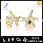 online shopping from China factory price 18L gold plated jewelry gold star earring with zircon