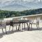 Glass dining table and chairs for four persons rattan furniture JJ-619TC