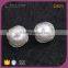 E78084K01 STYLE PLUS silver plate single pearl design big pearl white color plastic ball stud earrings