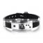 Wholesale Cheap 12 Constellations Silicone Stainless Steel ID Bracelet