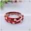 Attractive Double Layer Genuine Leather Wrap Bracelets With White Crystals