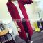 ladies modern long red knitting sweater coats