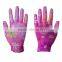 13G polyester/nylon PU coated safety labor gloves pu working gloves