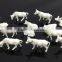 Building model cow, scale animals for Nscale, plastic building resin farm white cow for 1/150