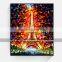 Palette knife paris eiffel tower canvas oil painting for liiving room decoration