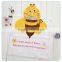 Small bee velour printed animal hood kids towel poncho/printed kids hooded bath towel