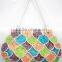 handmade leather bag ladies fancy large size crochet design multi color handbag many pockets