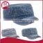 High quality distressed denim military hat