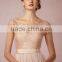 Elegant Short Sleeves Long Chiffon Lace Bridesmaid Dress B05