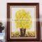 Chinfun Yellow with Photo Frame Flower Designs Fabric Painting
