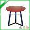 Morden wooden round top coffee table with metal legs