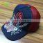 Hot sale high quality denim 5 panel mesh trucker hat flat embroidery logo baseball cap