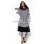 PRETTY STEPS 2015 grey long sleeve Double Breasted Basket Weave women long coat with fur collar