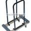 panel cart with 3 uprights , 6 x2 " swivel heavy duty casters ,and wood deck covered with carpet