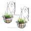 New design wall hung cheap handmade wrought iron flower basket