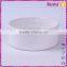 white glazed round ceramic pet food bowl