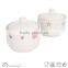 white emboss ceramic sugar bowl