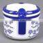 Portable two layers oval lunch box with lock
