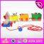 2015 New invention Kids Wooden toy blocks train set,Children 18PCS Wooden toy train,Educational Wooden toys Cargo Train W05C013