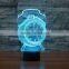 New Touch Clock 3D Night Light 7 Color Change LED Table Lamp Xmas Toy Gift