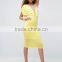 2017 Summer Women Sexy Tight Dress Yellow One Sleeve Asymmetric Midi Dress HSm9161