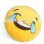 Promotional stuffed small smile message face cheap funky plush emoji keychain