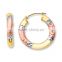 New Design Of Tri Color Gold Plated Hoop Earrings