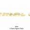 Gold Plated 15 MM 6 Facet Figaro Chain Necklace
