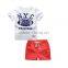 J3615 baby boy kids fashion T-shirt Shorts Set Wear, wholesale children's boutique clothing