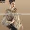 SJ102-01 Modern Style Fashion Rabbit Fur Vest,Knitted Women Clothes With Raccoon Fur Collar