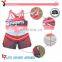 Customized sublimation wholesale pink cheerleader top costumes outfit