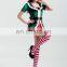 Celebration Day Velvet Holiday Christmas Elf Costume Women With Hat