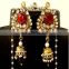Indian Kundan Bridal Earring with Long Beaded ear chain-Pakistani Bridal Jewellery-Antique Gold Plated Pearl Earrings Wholesale