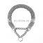 Adjustable chrome three-row chain pet collar dog collar