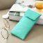Eyeglass Pouch for Myopic glasses and Accessories; Simple Leather Sunglasses Holder with VELCRO