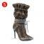 hot sale new arrival women high boots heels camouflage shoes hot sale high heel boots for ladies