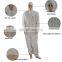 Comfortable Breathable Polyester Protective White Disposable Antistatic Coverall For Cleanroom