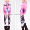 ladies middle waist colorful lightning pattern printed tight yoga pants
