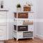 Storage Cabinet Wooden Beside Chest Woven Basket Hallway Cupboard 8 Drawer